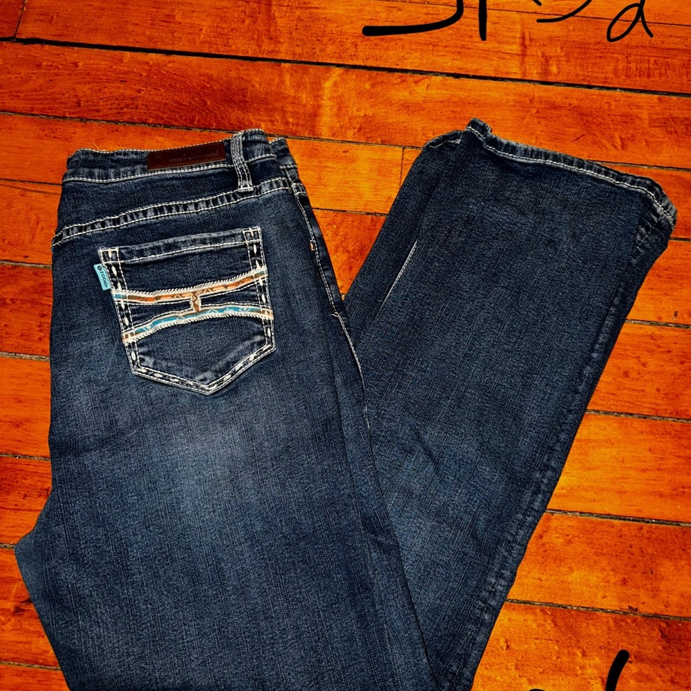 Stylish Boot Cut Jeans in Deep Blue